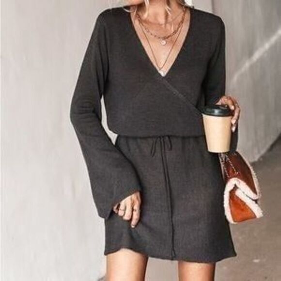 Cupshe‎ One More Drawstring Sweater Dress Dark gray- Size X-Small - Picture 1 of 10